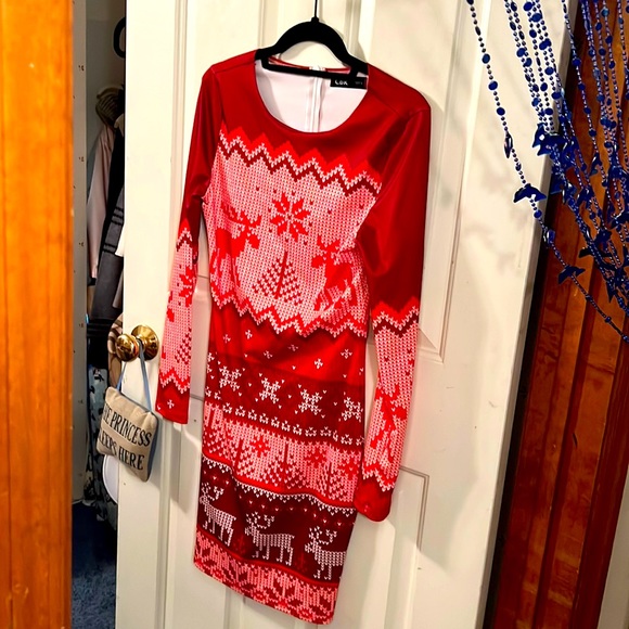 Chicme Red Reindeer Xmas Dress - Picture 1 of 3